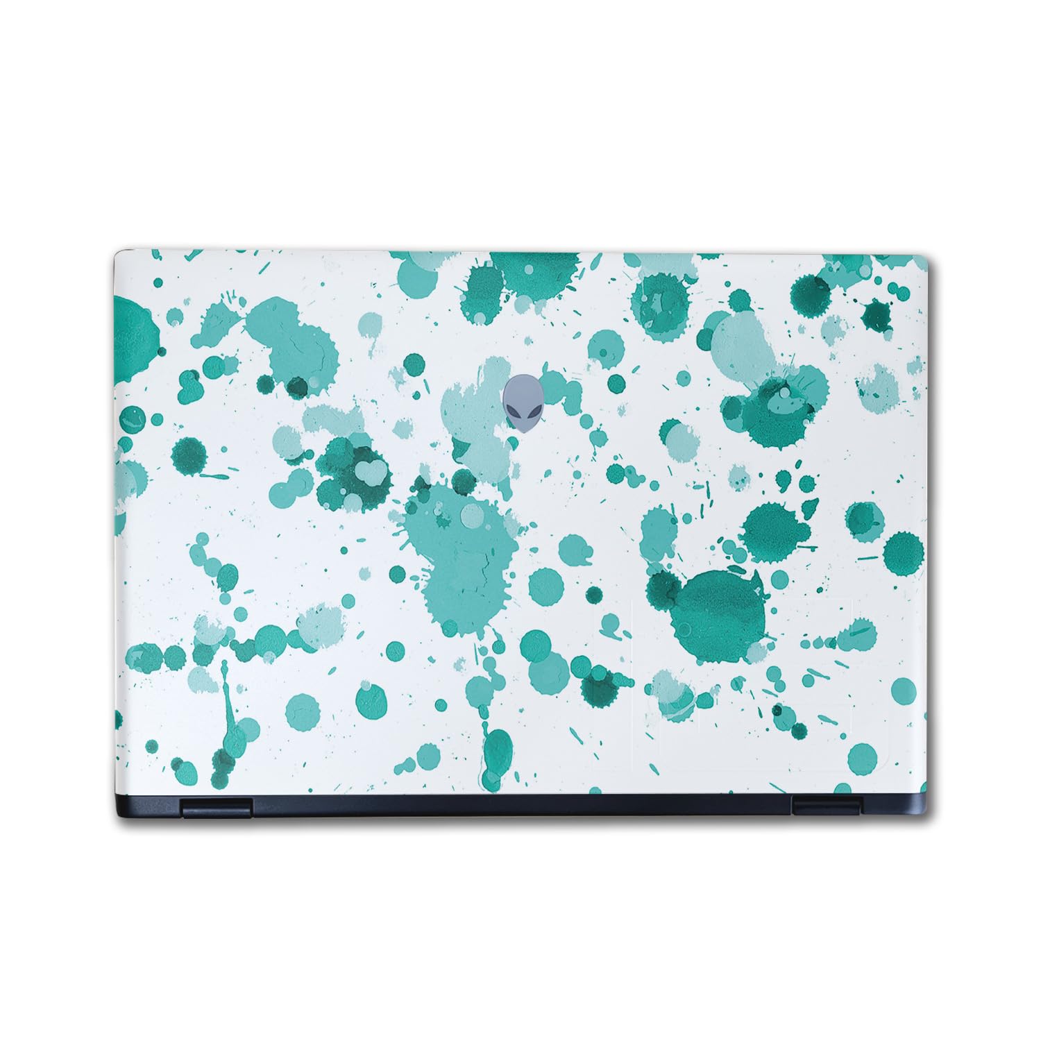 Laptop Skin Compatible with Alienware M16 R2 (2024) - Teal Splatter - Premium 3M Vinyl Protective Wrap Decal Cover - Easy to Apply | Crafted in The USA by MightySkins