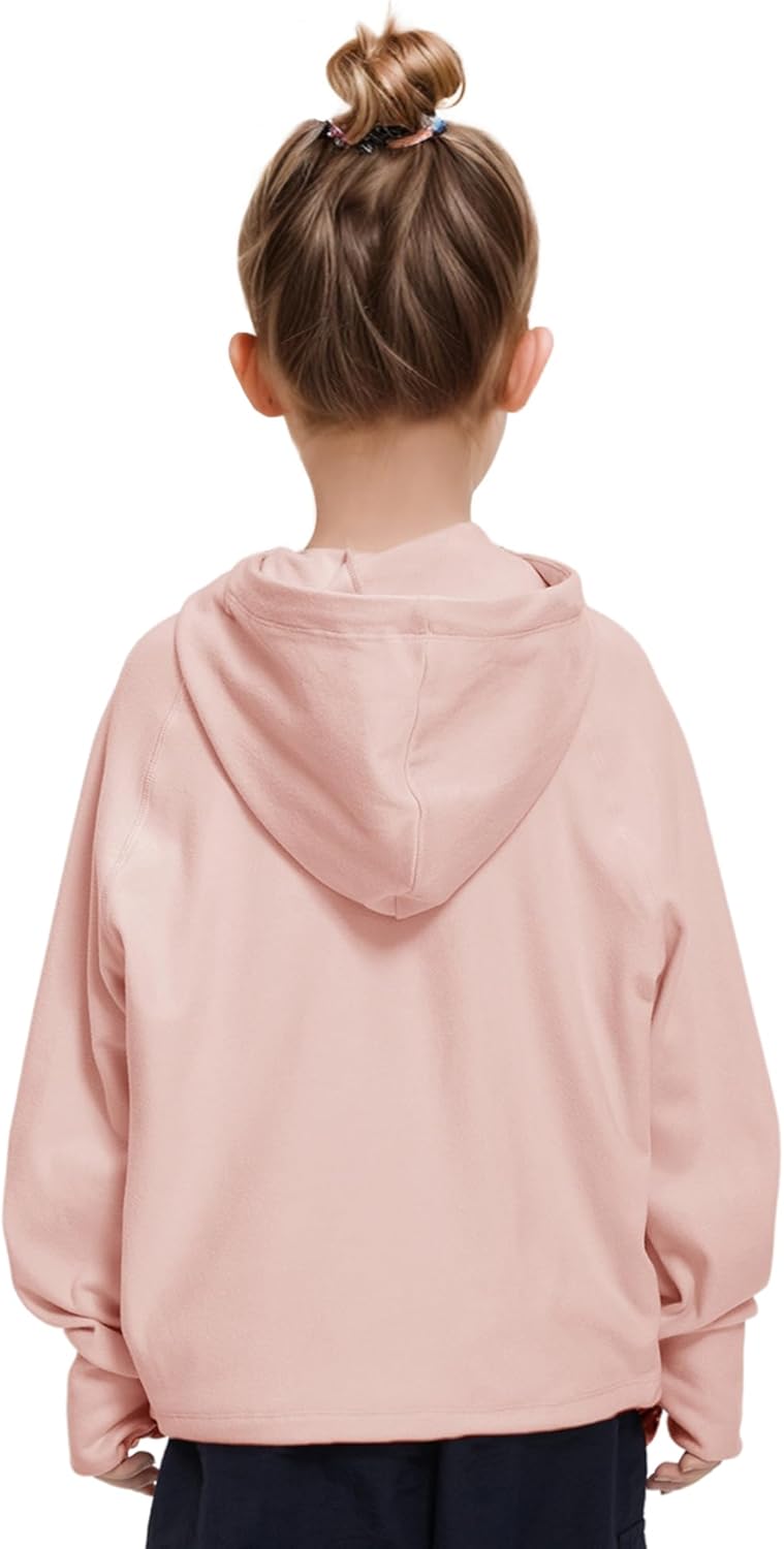 Rolanko Girls Hoodies Fleece Sweatshirts Long Sleeve Cozy lightweight Pullover Tops with Pocket Kids Warm Velvet Outwear - Image 2