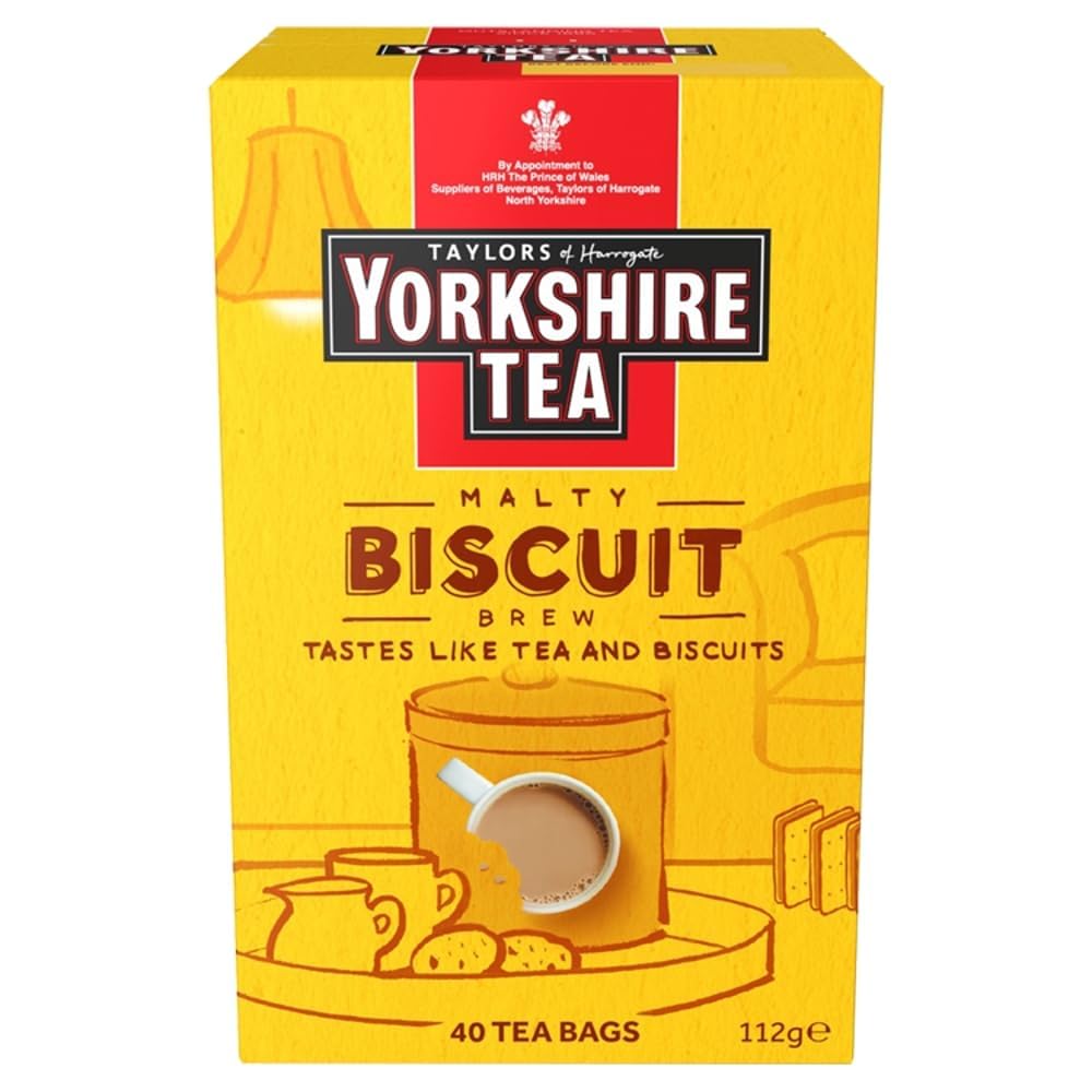Yorkshire Tea Malty Biscuit Brew Tea - Tastes Like Biscuit And Tea - 40 Tea Bags 112g