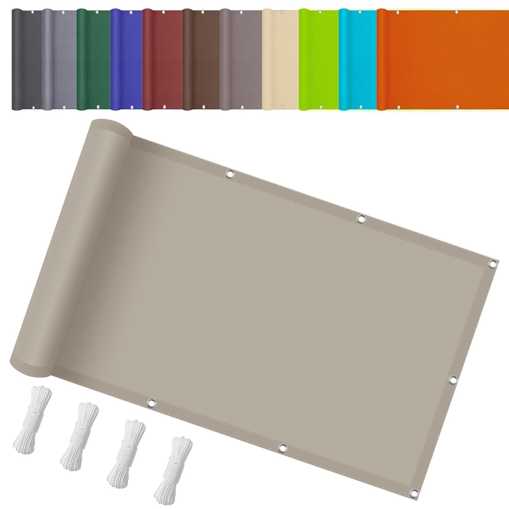 Tissu d'ombrage rectangulaire taupe pour pergola et patio de jardin 4m