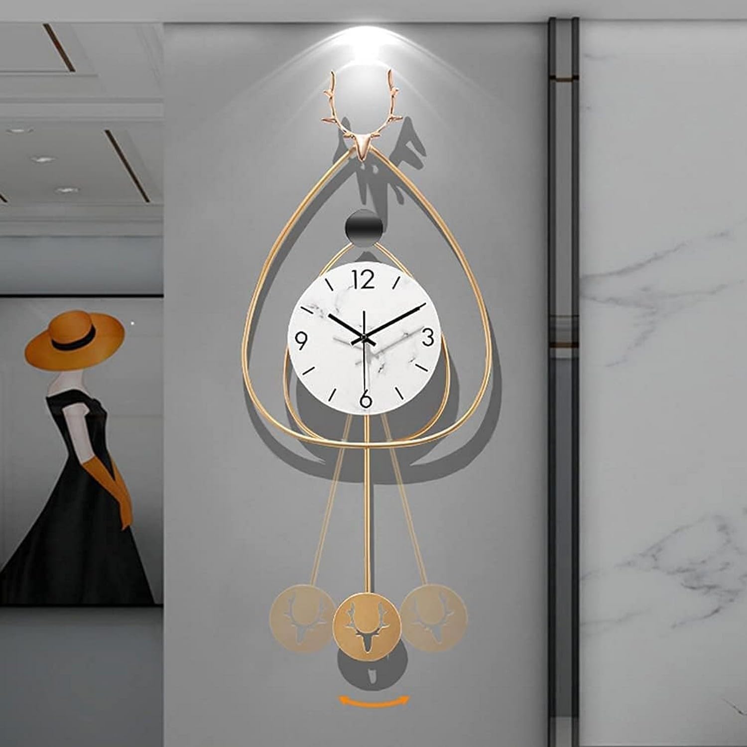 Reloj de pared para decoración de sala de estar, reloj de pared moderno, reloj de pared moderno de mediados de siglo, grandes relojes de cocina decorativos, reloj de pared de arte silencioso para deco