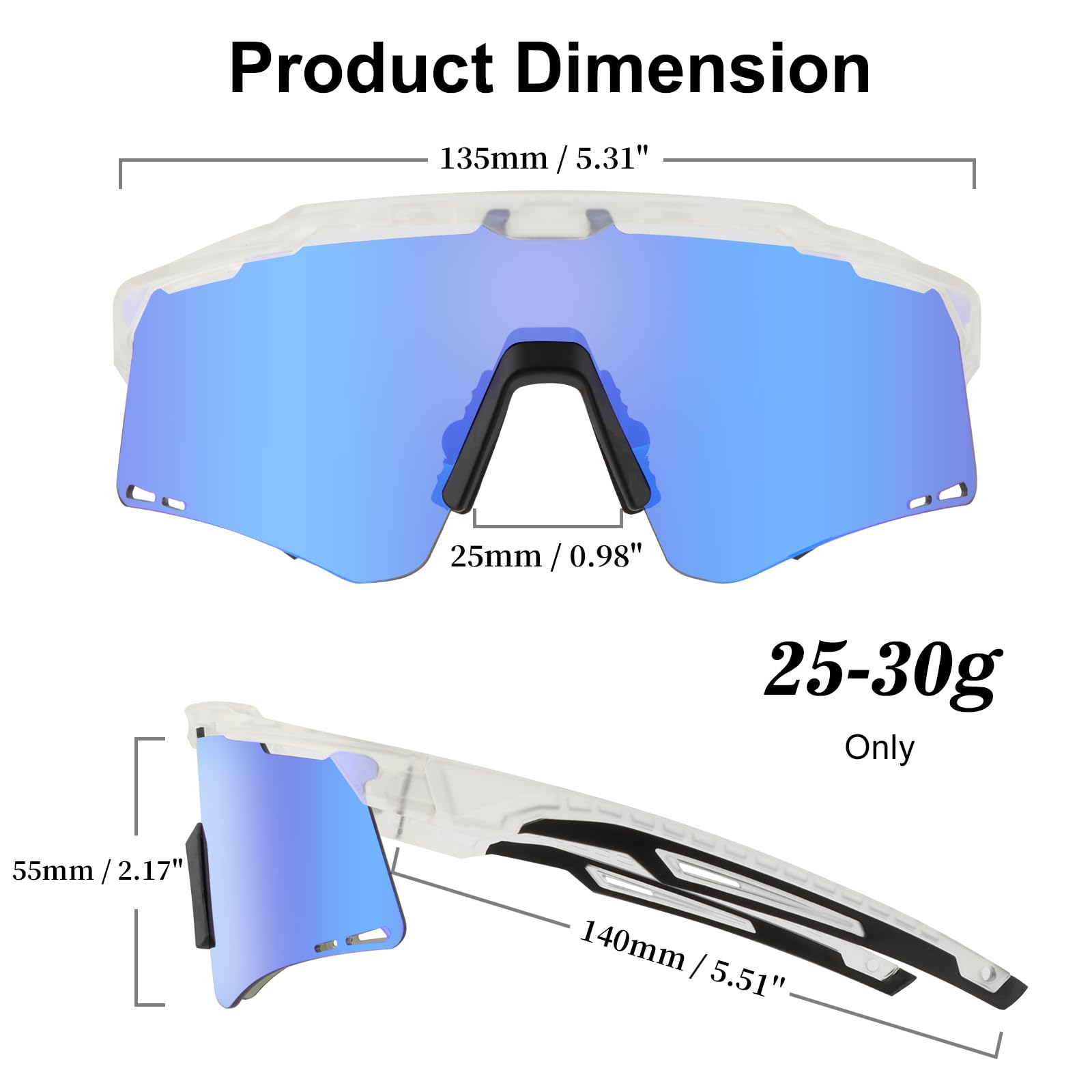 Polarisierte Sport-Sonnenbrille für Frauen Damen, UV400 Radfahren Brillen für Baseball Laufen Radfahren Brille 4 Gläser