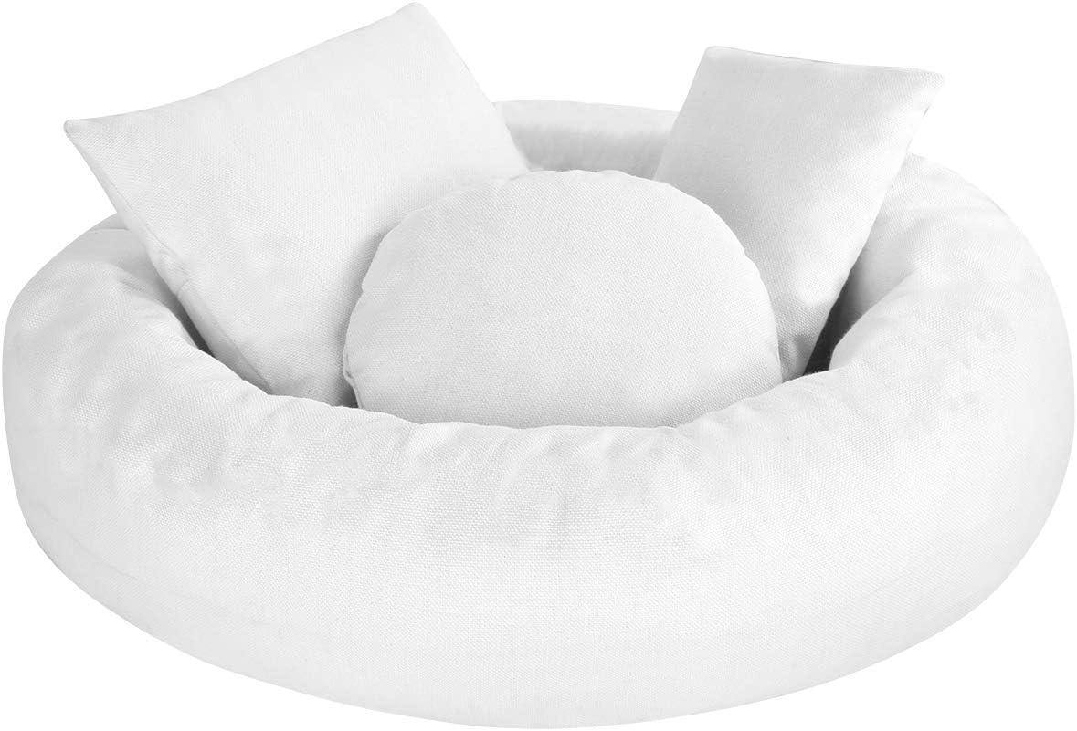 Newborn Photography Props Bundle, Baby Photography Basket Pictures DIY Baby Photoshoot for Professional Photos Infant Posing Props (White-1)