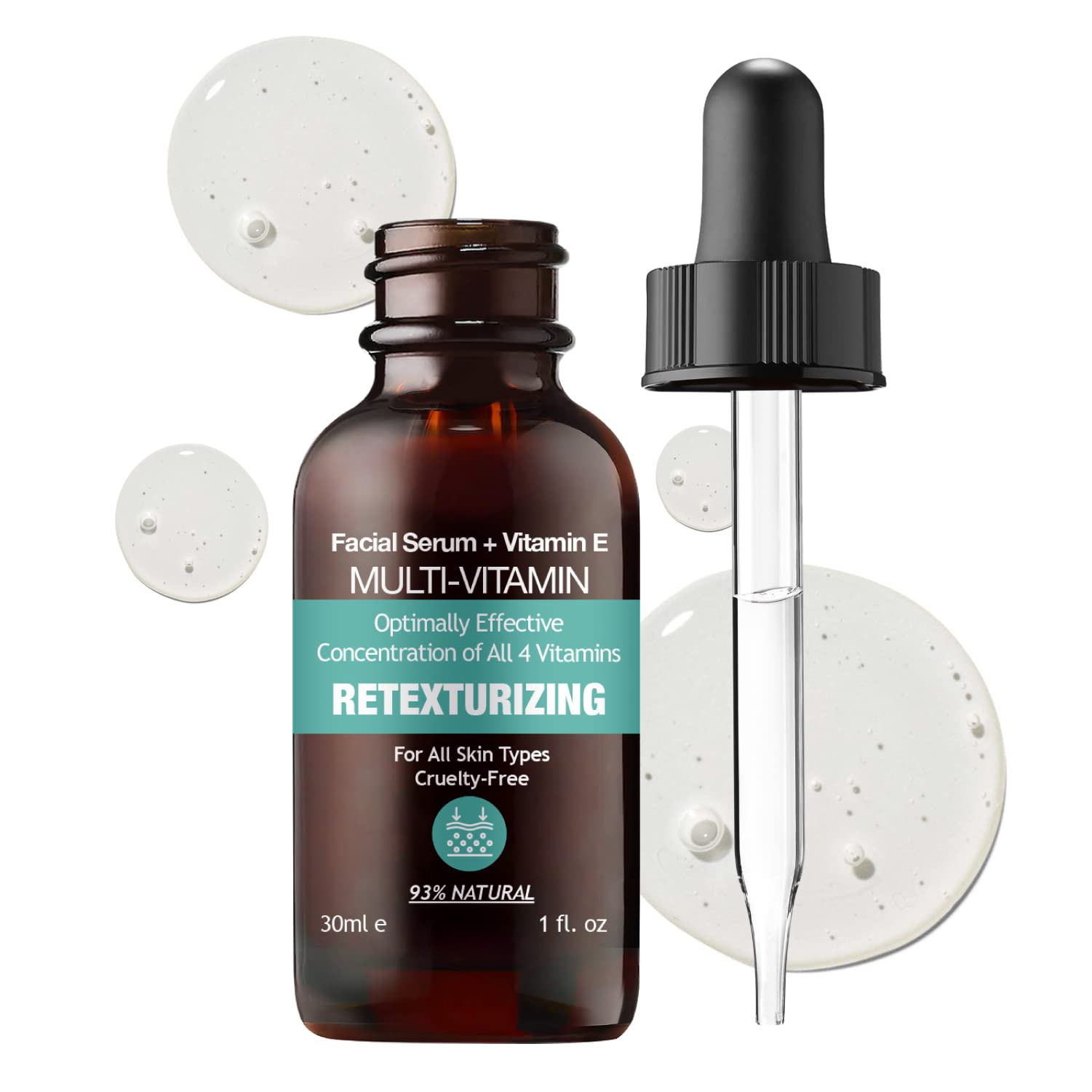 MADE IN USA NATURAL MULTI VITAMIN Facial Serum for Retexturizing Glowing Healthy Face Skin Antioxidants with Vitamin B C E K Concentration 30ml 1 fl oz - PURIFECT - Non Irritating Formula