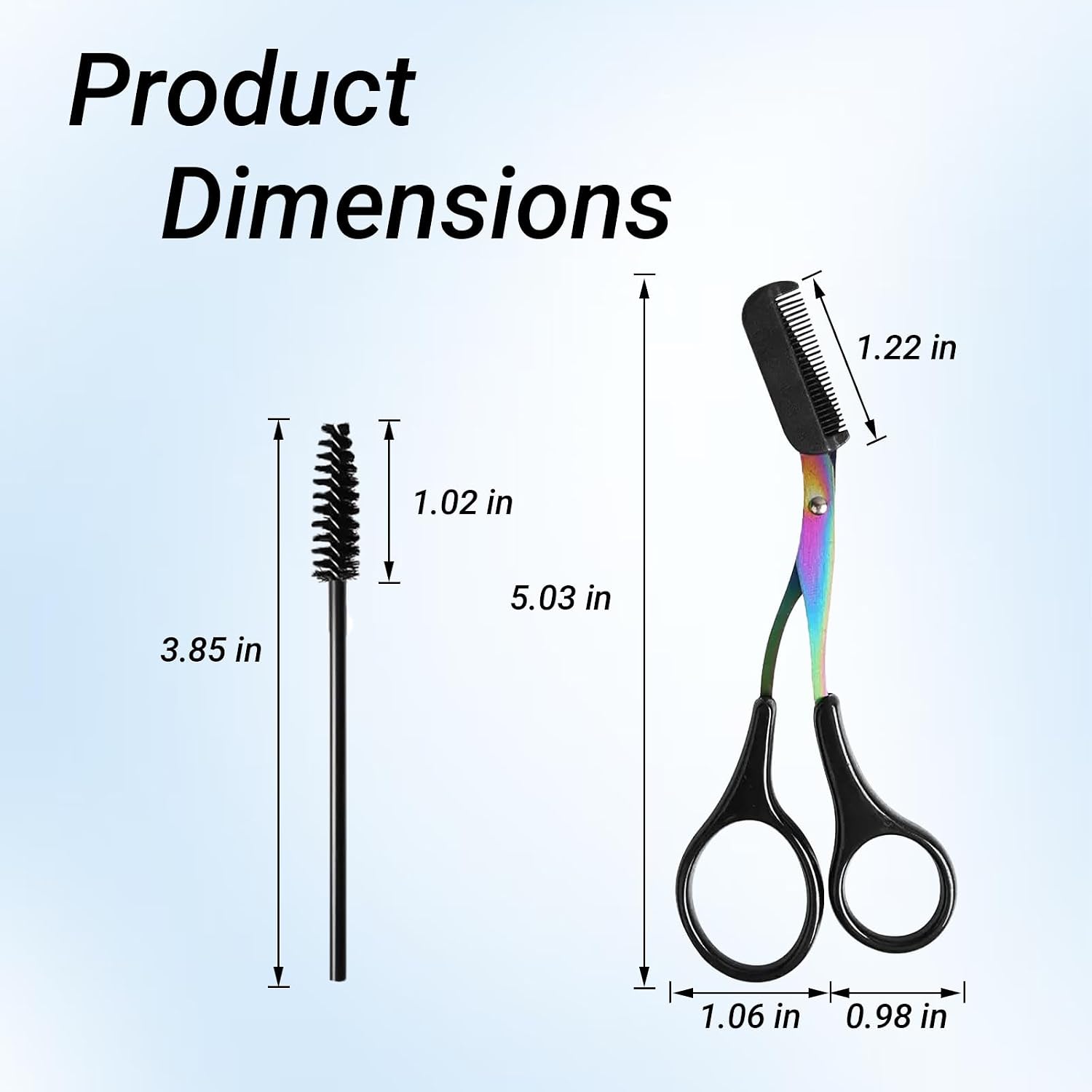 2 in 1 Eyebrow Scissors with Comb and Brush – Professional Stainless Steel Trimmer for Women and Men, Precision Beauty Grooming Tool for Shaping and Makeup Prep