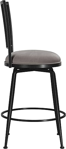 Miniatura 10 de Hillsdale Queensridge Taburete giratorio de metal de altura, 30 pulgadas de alto, negro