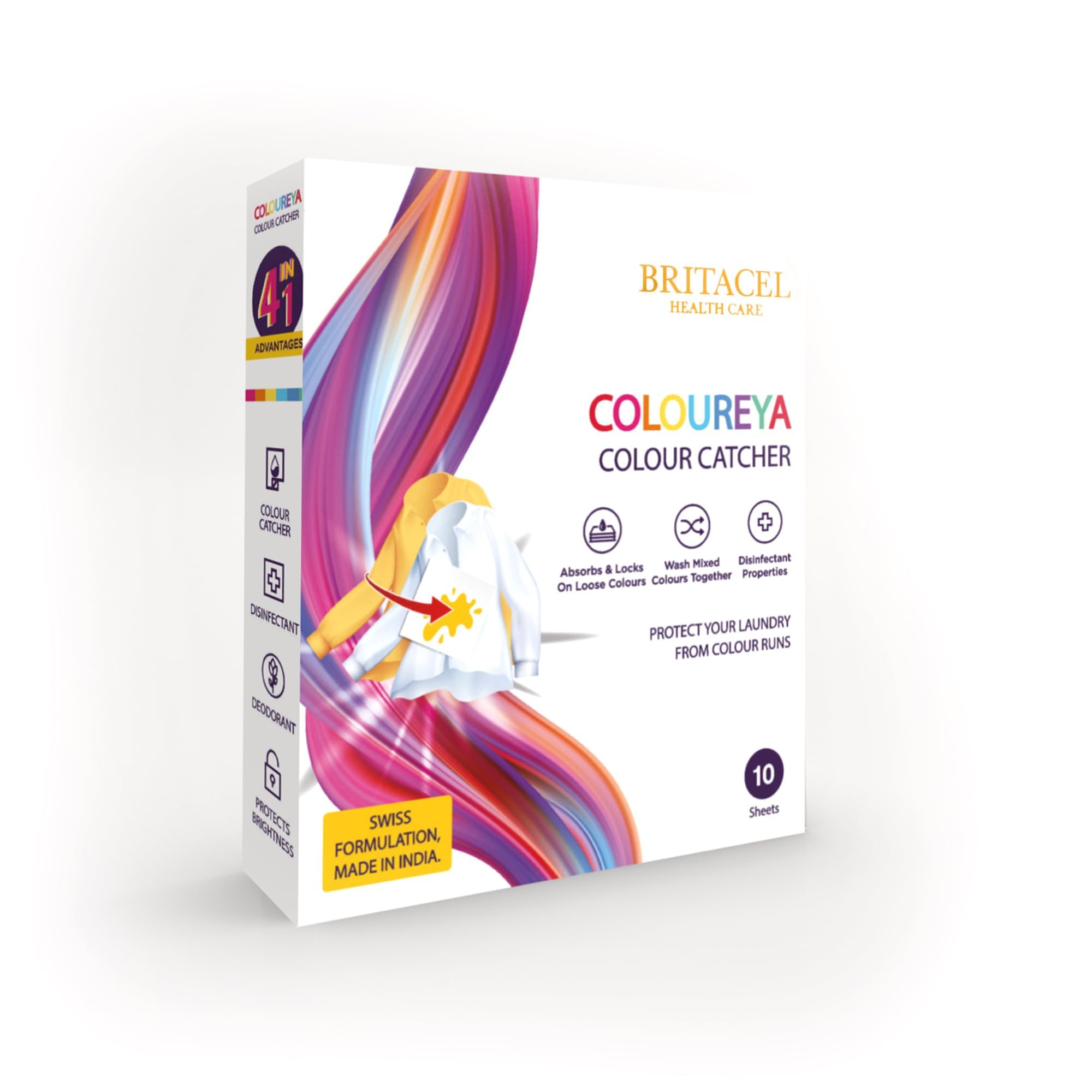 COLOUREYA 4 in 1 Color Catcher Sheets for Laundry | Color Trapper and Guard for Clothes | For long lasting protection of laundry | (80 Sheets)