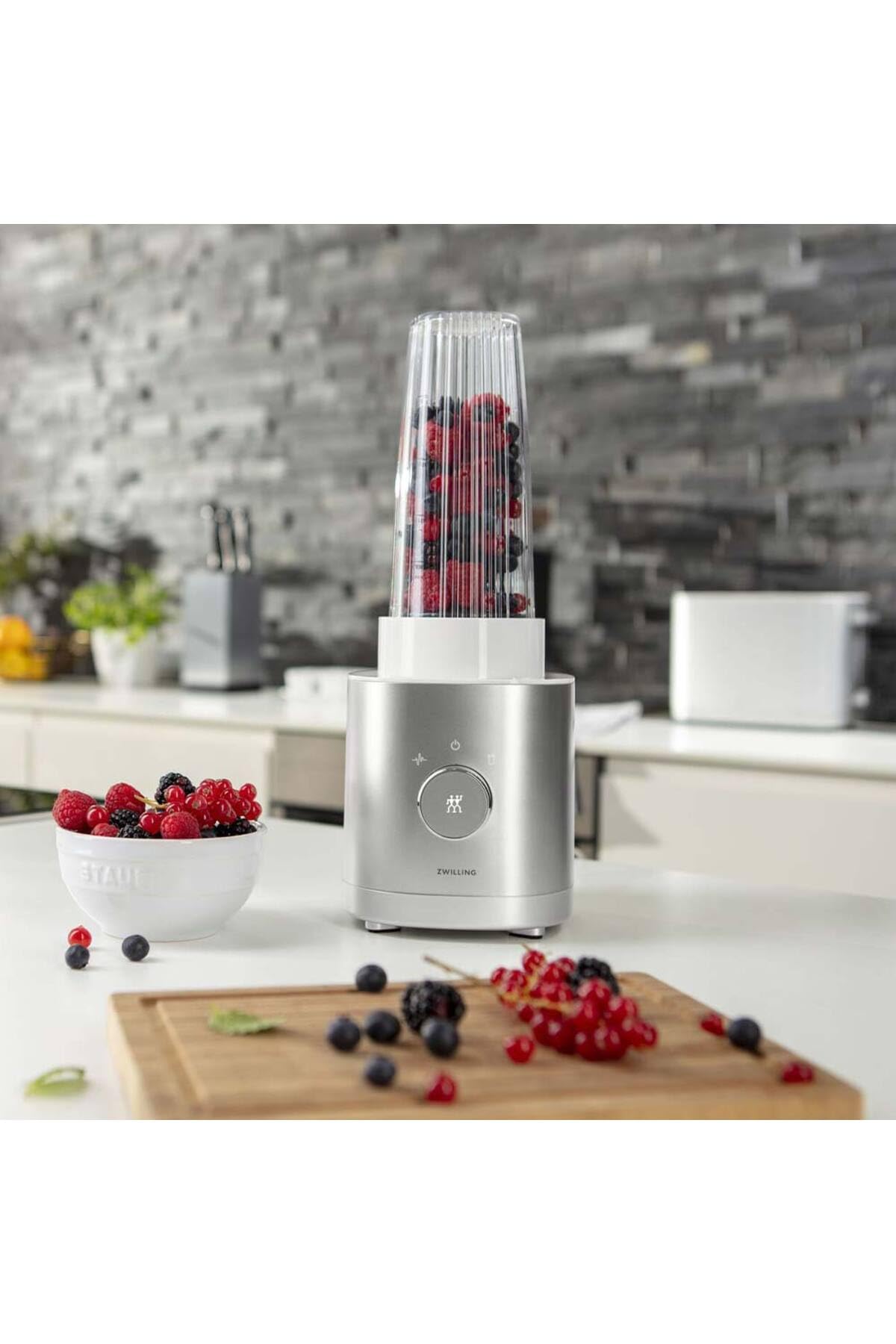 ZWILLING Enfinigy blender en smoothiemaker, mixer met roestvrijstalen kruislemmet en 600 watt krachtige motor, zilver