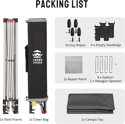 Miniatura 30 de CROWN SHADES - Toldo plegable instantáneo con bolsa de transporte para exteriores, 10 x 10 pies Azul