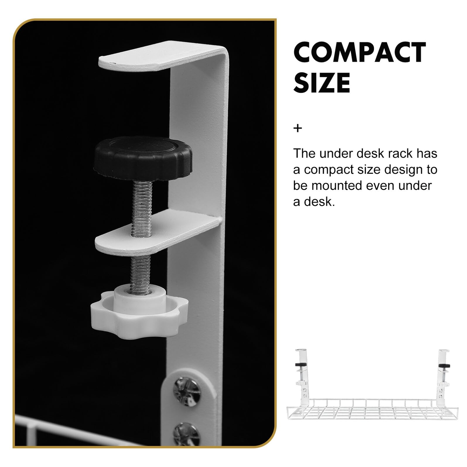 Range-câbles sous Bureau en Acier Blanc, Ajustable, Compact