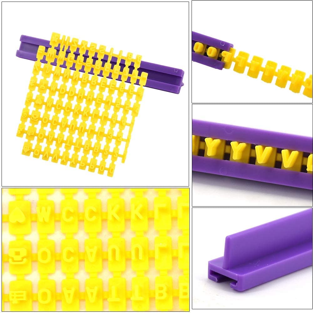 Koekjesstempel, 72 stuks letters en cijfers reliëf koekjesstempel letters uitsteekvormpjes fondant letterstempel voor het decoreren van koekjes taart fondant stempel embosser vorm bakgereedschap
