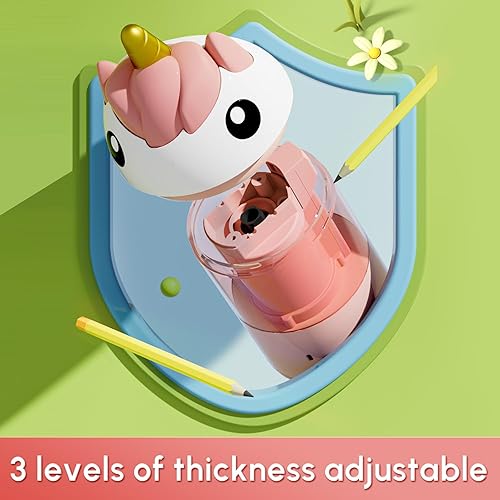 Miniatura 4 de M&G Sacapuntas eléctricos lindos para niños, sacapuntas automático de unicornio operado por USB para niños, estudiantes, hogar, aula, escuela,