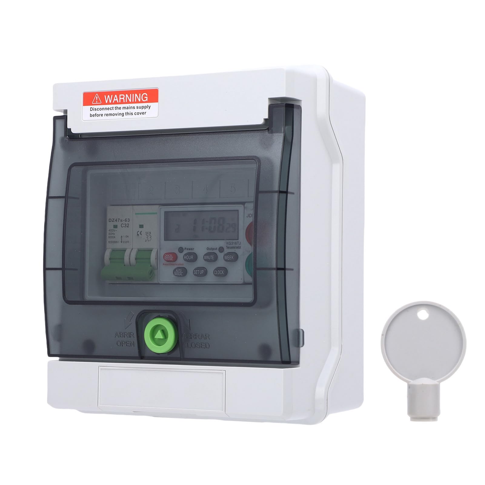 Emoshayoga Boîte de Distribution étanche Extérieure, Minuterie Programmable Pratique pour Lampadaires et Pompes à Eau ABS