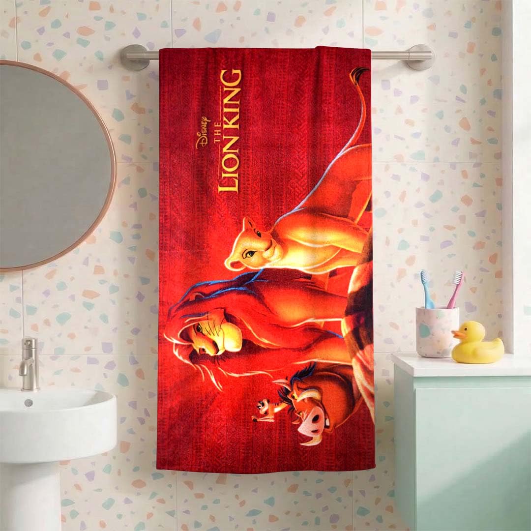 Athom Living Lion King Kids Bath Towel | 100% Cotton, 350 GSM | Ultra Soft, Quick Dry & Highly Absorbent | 60x120 cm | Ideal for Boys & Girls | Fun Cartoon Print for Bath, Beach & Pool Time-image-16