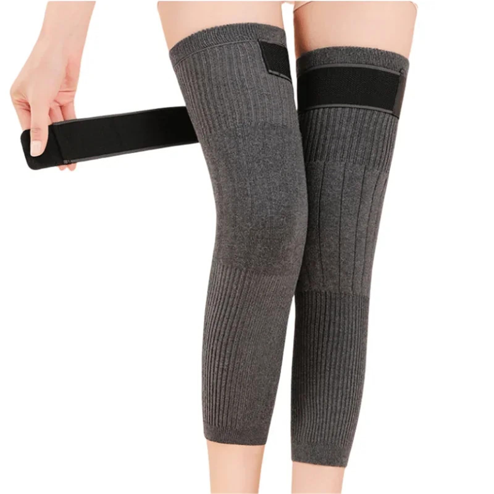 Rodilleras Calientes 1 Pair Knee Brace Support Leg Warmers Winter Warm Thermal Cycling Ski Running Knee Pad Sleeve Warmer Leg Sleeves para El Ciclismo(Gray,L (50-65 kg))