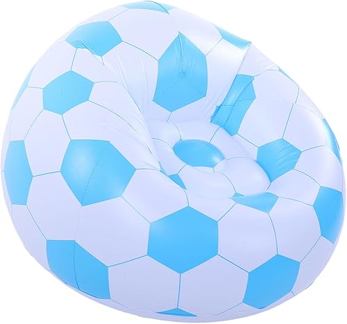 Miniatura 8 de Zerodis Silla inflable con diseño ergonómico, puf, pelota de fútbol, tumbona inflable portátil para acampar al aire libre, playa, piscina, fiesta,