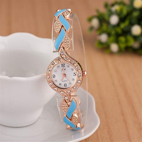 Miniatura 4 de Weicam 5 unids reloj de mujer elegante pulsera pulsera de cristal hoja analógica cuarzo niñas al por mayor relojes de pulsera, Movimiento de cuarzo