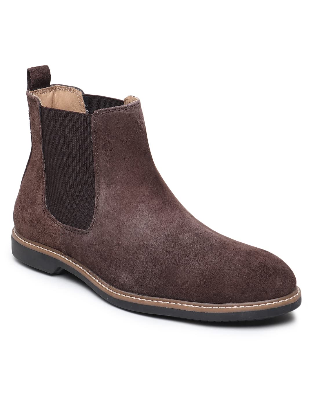 TEAKWOOD LEATHERS Mens Mid-Top Chalsea Boots | Solid Round Toe Suede Shoes for Men (44, Brown) (B0B2LRZHQK) Amazon Price History, Amazon Price Tracker