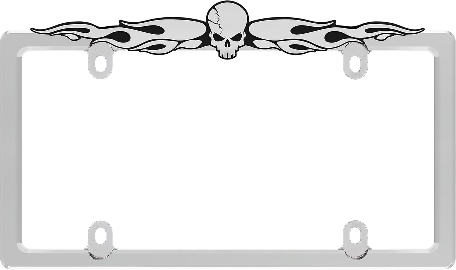 Cruiser Accessories 25231 Skull & Bone License Plate Frame, Chrome