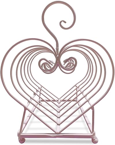 Miniatura 3 de Love Shape - Soporte de placa de metal para 6 lugares, con mango extraíble, color rosa