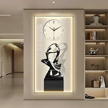 Creative 3D Decorative Wall Clock with LED Light,Modern Mural Wall Clocks with Four Forms,House Decor Bedroom Art,Easy to Read,Silent Unique Clock Battery Operated