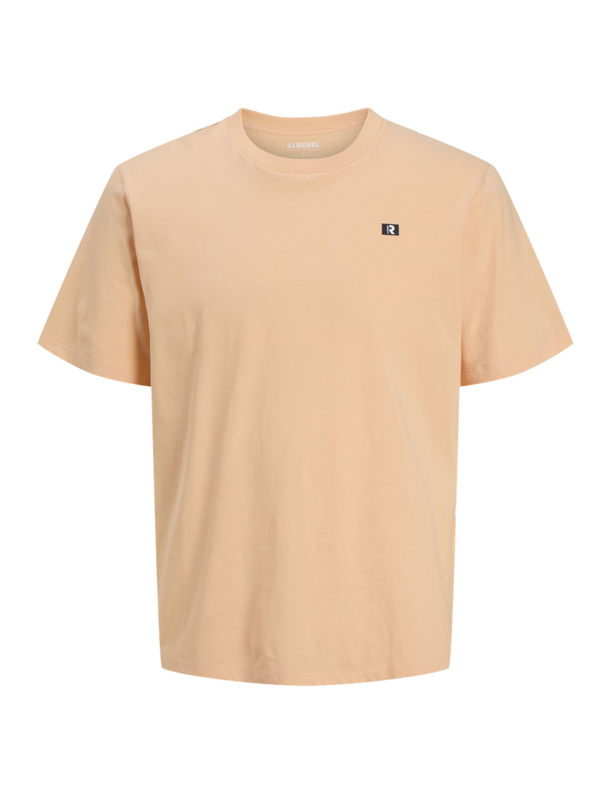 JJ REBEL Men's Jrebflag Rebel Logo Tee SS Crew Neck, Apricot Ice, S
