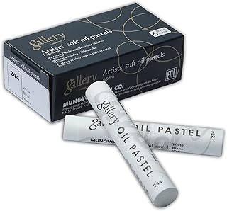 MUNGYO GALLERY SOFT OIL PASTELS SET OF 6 SINGLE COLOR-WHITE