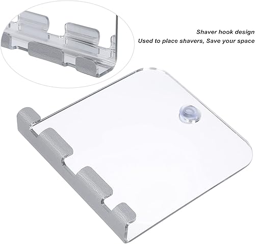 Miniatura 6 de Espejo de ducha antiniebla, amplio rango de aplicaciones, fácil de quitar, antiniebla, sin niebla, espejo de afeitado para baño y cuarto de ducha