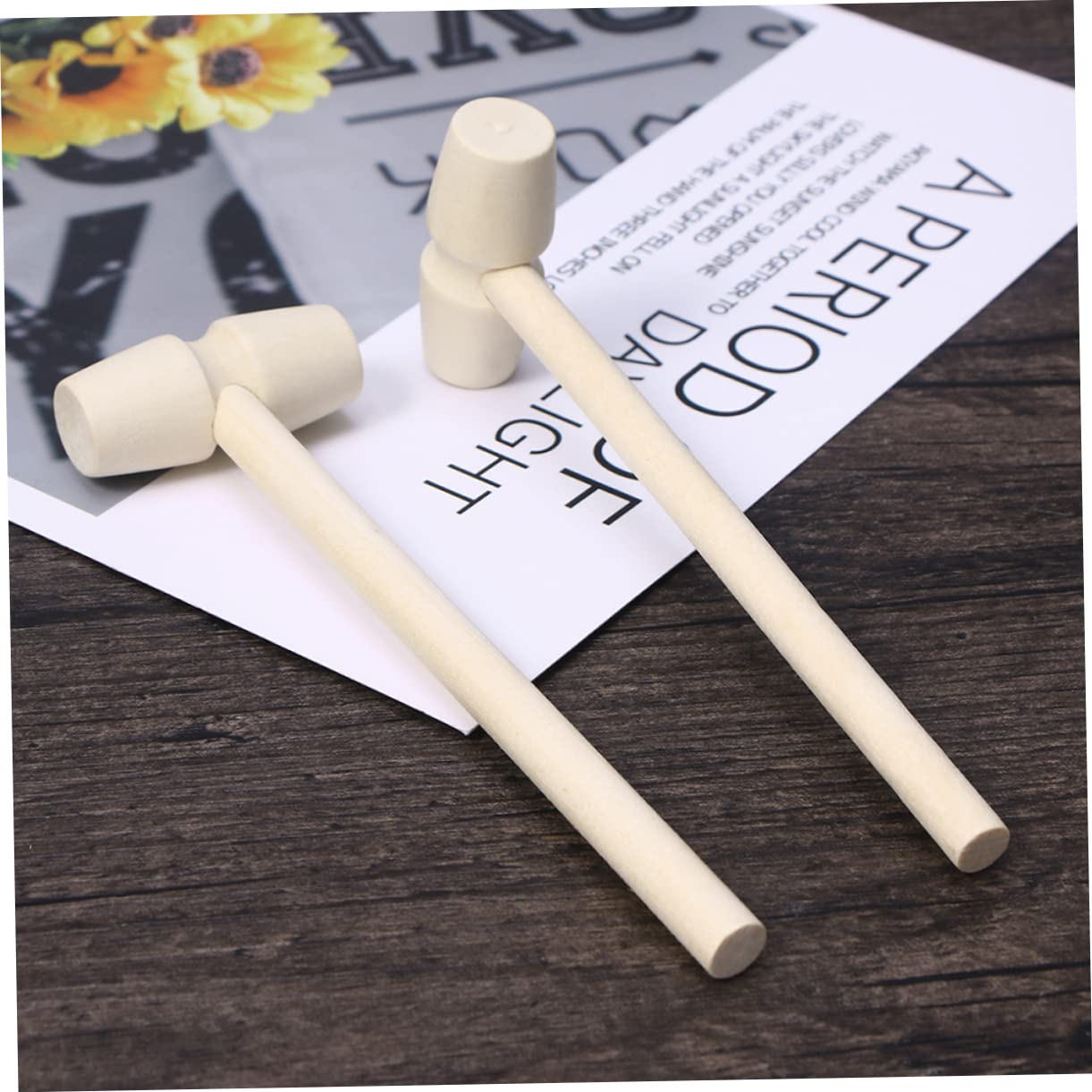 Lot De 5 Mini Marteaux En Bois Pour Enfants - Jouet éducatif 14 Cm - Développe Coordination Main-œil