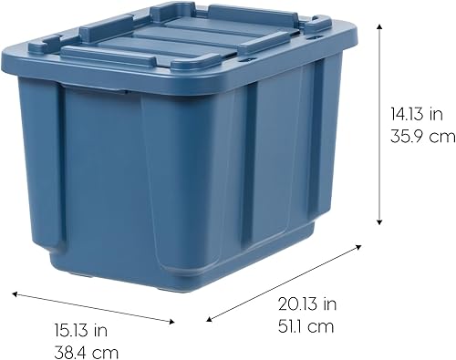Miniatura 2 de IRIS USA - Caja de herramientas de 12 galones ecológica, resistente al medio ambiente, con tapas, paquete de 4 unidades, fabricadas en Estados