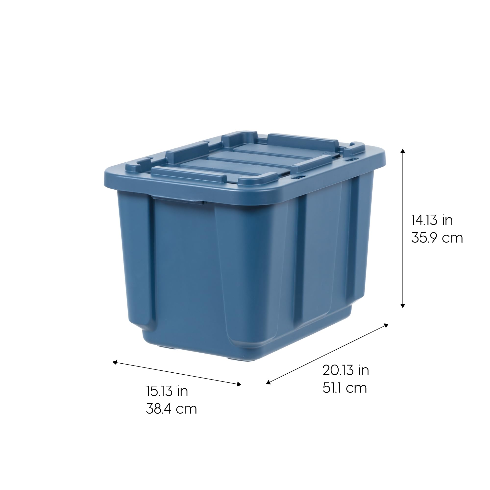 IRIS USA - Contenitori ecologici e resistenti con coperchio, confezione da 4 pezzi, realizzati negli Stati Uniti, con coperchio a scatto, impilabili, industriali, robuste, per l'organizzazione del