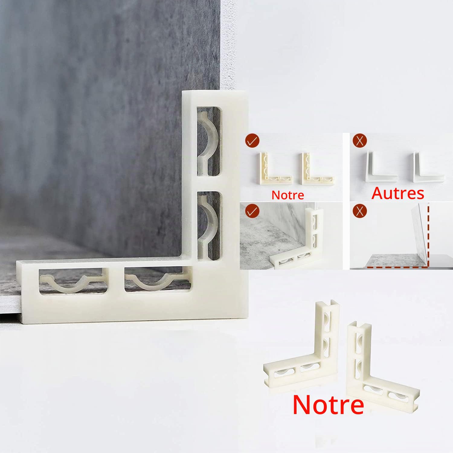 ZUOMIDIE Lot de 5 Toiles de Fond Double Face 10 Motifs 40x40 cm Fond Blanc Marbre Grain de Bois Kit Texture Plat Lay Verticale avec 4 Pinces en Carton