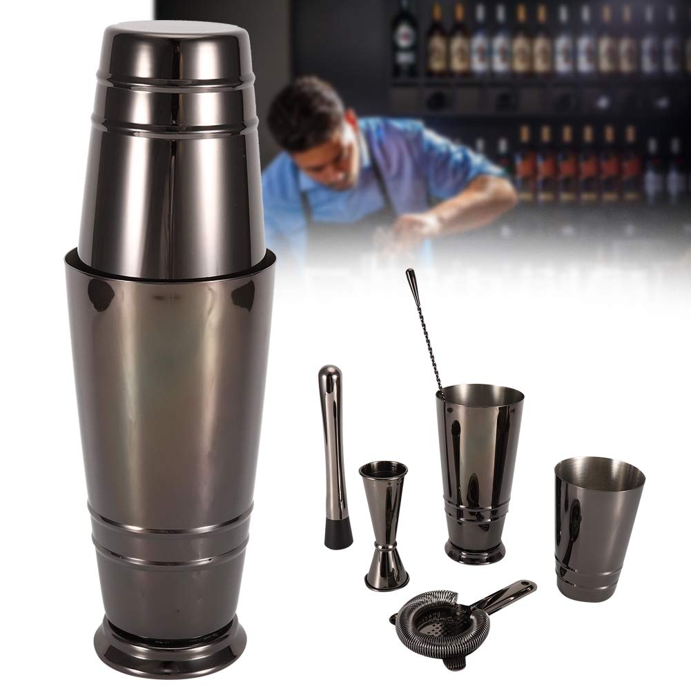 Boston Cocktail Shaker Set 5pcs | 304 Kit de Equipo de mixología de Acero Inoxidable con Filtro y Jigger | Mezcla de Accesorios para la Cuchara/Fabricante de Martini/Camarero