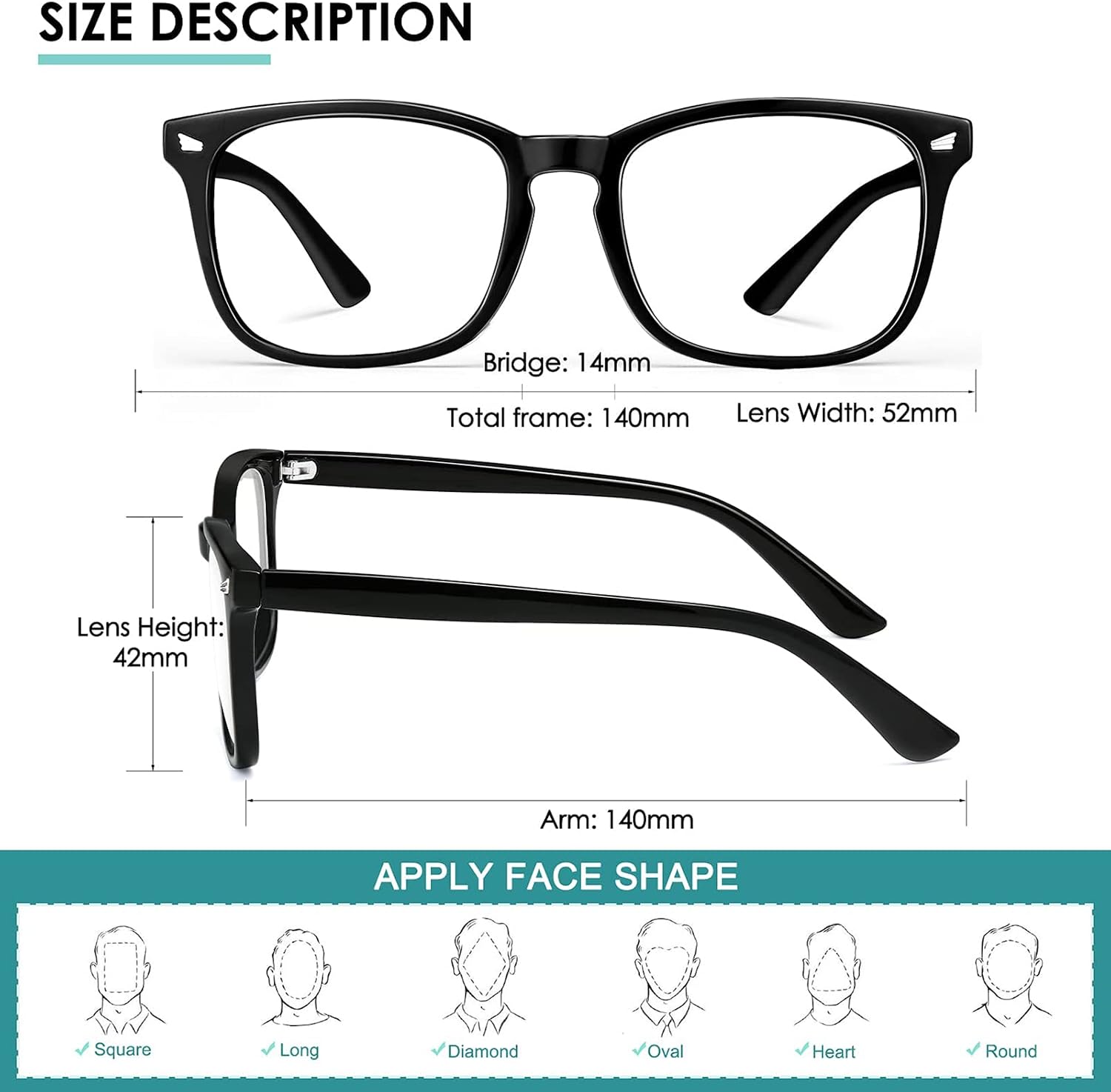 hunsquer Blue Light Glasses for Women/Men Computer Blue Light Glasses