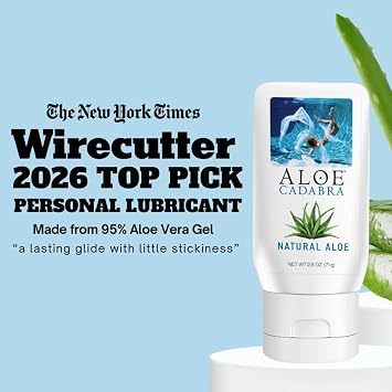 Aloe Cadabra vaginal moisturizer, natural aloe, pH-balanced, water-based & 95% aloe vera, reduce dryness, discomfort, versatile uses (2.5 fl oz, 1 pack)