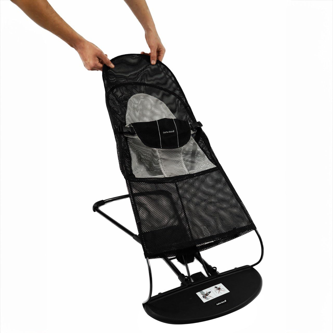 GalPat Baby - Pokrowiec na hamak kompatybilny z BabyBjorn i GalPat Baby oddychający - Oddychający fotel hamaka dla niemowląt - Czarny (poszewka)