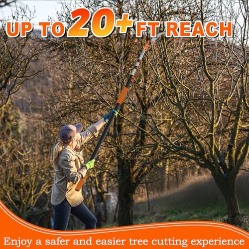 SISUPASSIE 26FT Reach Tree Trimmer, Telescoping Pole Saw with 5-20FT Extension Pole, Manual Tree Pruner Extendable for Yard, Garden, Patios by SISUPASSIE - Image 7