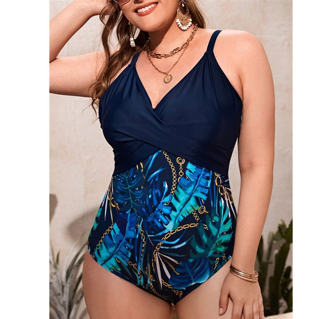 CLSDRZC Duża rozmiar V Wrap Push Up wyściełany strój kąpielowy 4xl dla kobiet w body w talii damskiej
