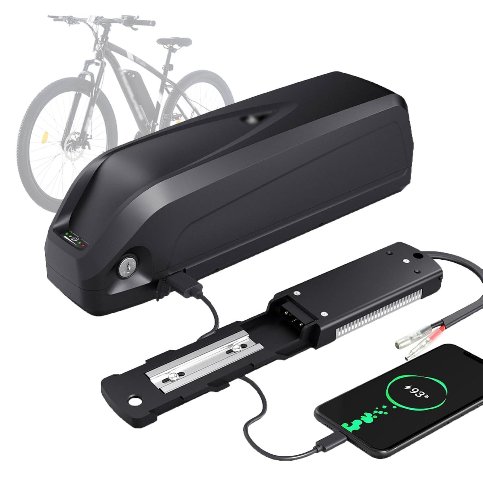 Batterie Lithium 36V 20Ah pour Vélo Électrique avec Protection BMS, Batterie Li-ION Rechargeable, Batterie Remplacement pour Kit Conversion Vélo Électrique À Monter Soi-Même