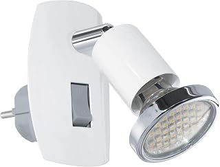 EGLO LED Steckdosenspot Mini, Steckdosenlampe mit Schalter