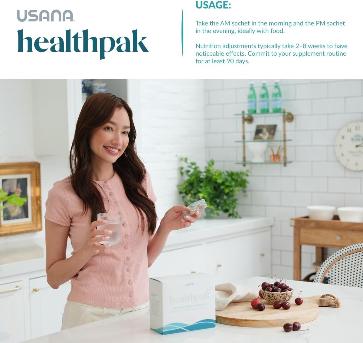 USANA HealthPak with InCelligence Technology and Essential Nutrients and Antioxidants to Support Total Body Health* – Convenient Daily AM/PM Packets – 56 Packets – 28 Day Supply