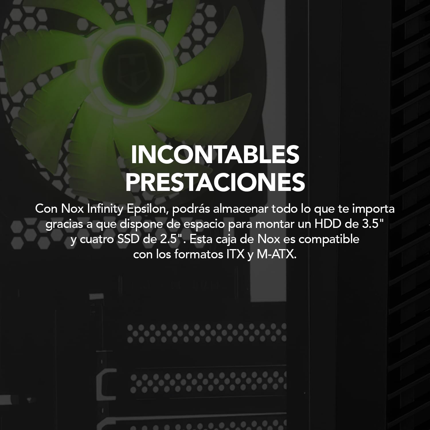 NOX Xtreme Products Infinity Zeta - Minitorre M-ATXITX ARGB Rainbow dinámica, Panel Lateral Cristal Templado, Espacio para 6 Ventiladores, Compatible con gráficas hasta 310mm, USB 3.0, Color Negro