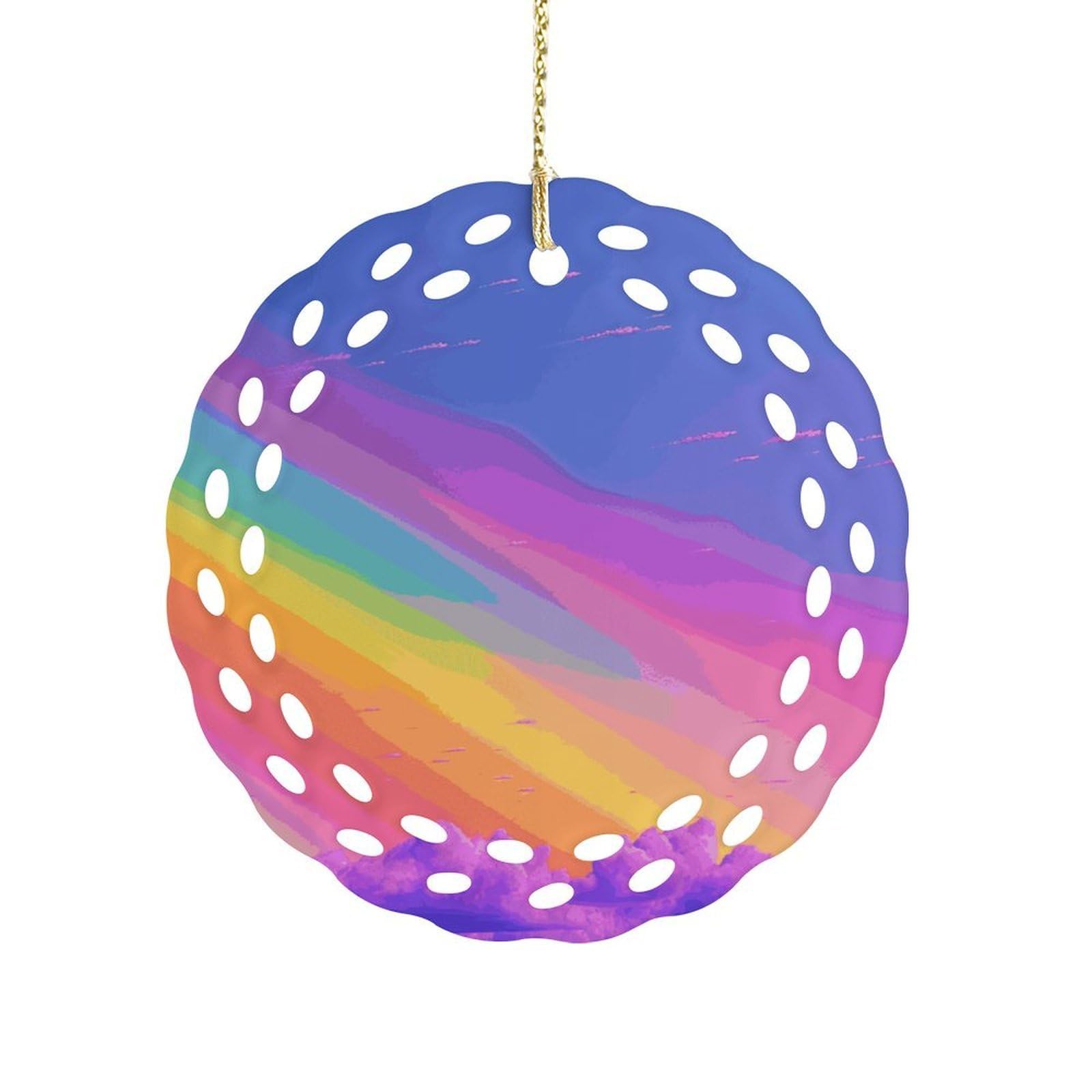 Wsoihfec Women's Style Rainbow Aesthetic Hanging Ornament 3 Inch Round,1-Pack,Xmas Decor -Two-Sided Printed,Friend Ornament Gifts For Friends Coworker Sisters