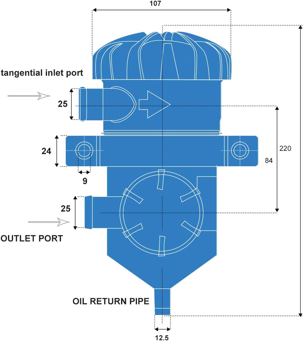Oil-Air Sepaor, Universal Oil-Air Sepaor Oil Catch Can Stainless Filter for Crankcase Ventilation
