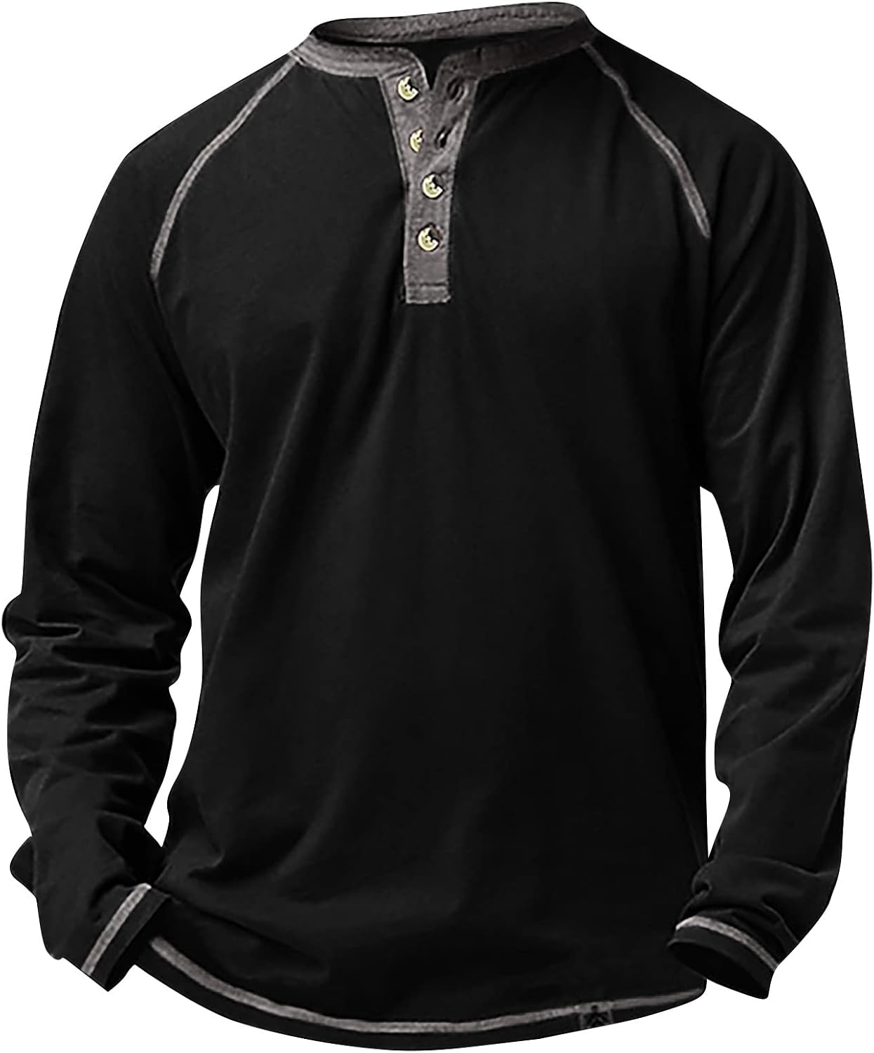 Ymosrh Men's Fall T-Shirts Fashion Henley Shirts Long Sleeve Casual Button Down T Shirt Pullover Tops Shirt, M-2XL