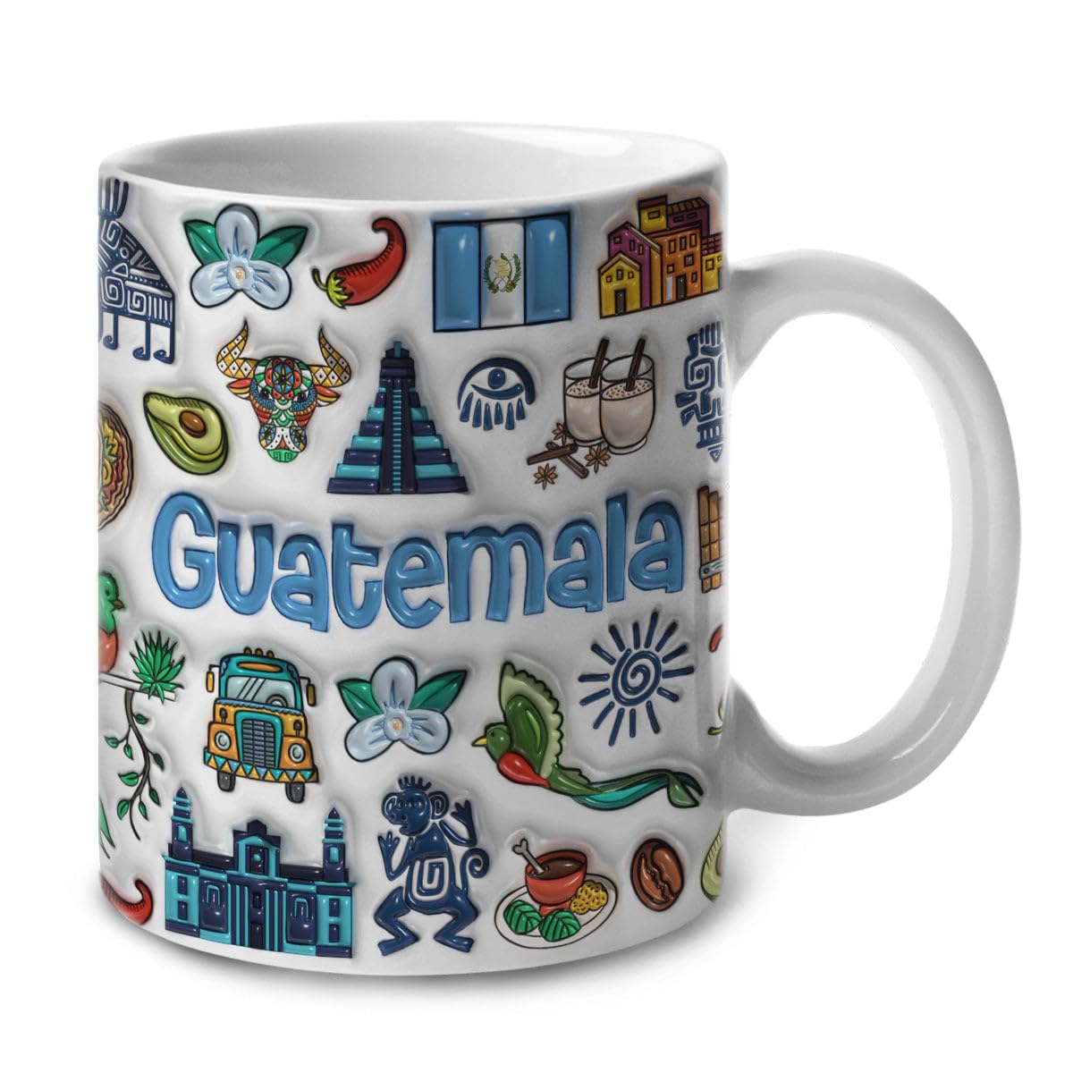 Amazon.com: Lotacy Guatemala Symbols Colorful 2D Printed Ceramic