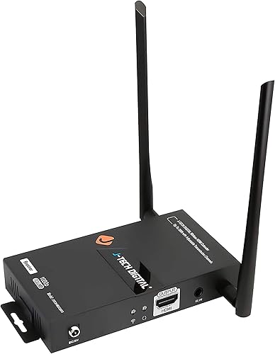J-tech Digital serie HDbitT de 1 x 2 inalámbrico HDMI se Extiende a 660 pies Antena doble admite full HD 1080P con transmisión de señal IR