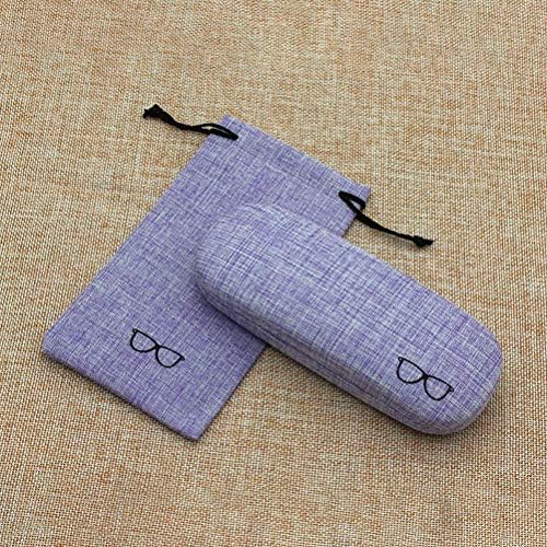 Paquete de 2 fundas rígidas para gafas, tela de lino, funda protectora