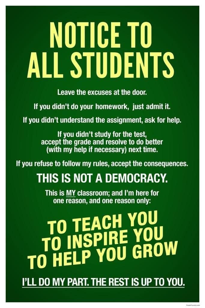 BYCIFRLG Classroom Rules Poster High School Classroom Management Decor Behavior Expectations for Teachers Cool Motivational Wall-Art(Framed,12x18inch(30x45cm))