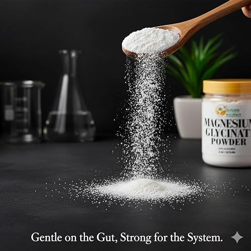 Miniatura 8 de Herbs Botanica Polvo de glicinato de magnesio de 8 onzas de glicinato de magnesio en polvo sin sabor para una mezcla suave en agua, jugos o recetas